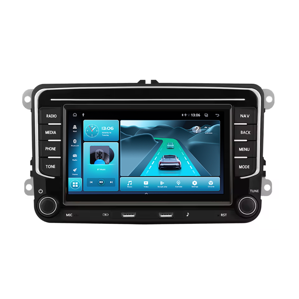 Navigatie dedicata Volkswagen cu USB Frontale, model 2023, 4GB RAM 64GB ROM, Quadcore, Android 14, Display QLED 7", DSP, Carplay&Android Auto, Suport camere AHD [2]