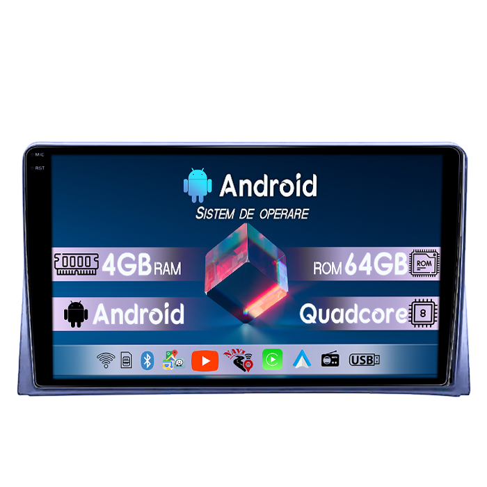 Navigatie dedicata Volkswagen Multivan 2003-2015, 4GB RAM 64GB ROM, Quad Core, Display 9" QLED 1K, Carplay, Android 14, Bluetooth, Magazin Play, Suport Camere AHD [1]