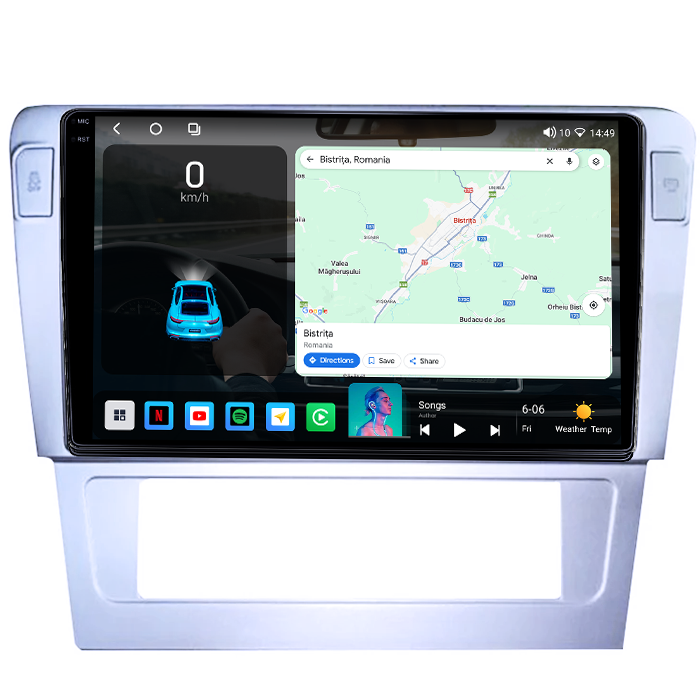 Navigatie dedicata Volkswagen Passat B7, 4GB RAM 64GB ROM, Octacore, Android 14, Display QLED 1K 9", DSP, Carplay, Android Auto, Internet, Youtube, Waze, WIFI, Bluetooth [2]