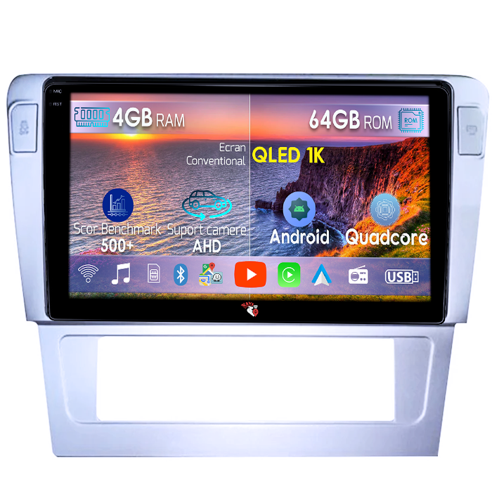 Navigatie dedicata Volkswagen Passat B7, 4GB RAM 64GB ROM, Octacore, Android 14, Display QLED 1K 9", DSP, Carplay, Android Auto, Internet, Youtube, Waze, WIFI, Bluetooth [1]