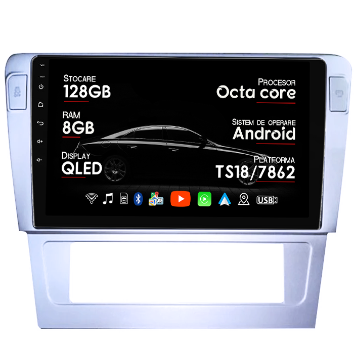 Navigatie dedicata Volkswagen Passat B7, 8GB RAM 128GB ROM, Octacore, Platforma TS18, Android 14, Display QLED 9”, Suporta camera 360º, DSP, Carplay&Android Auto, SIM 4G, Ventilator Activ [1]