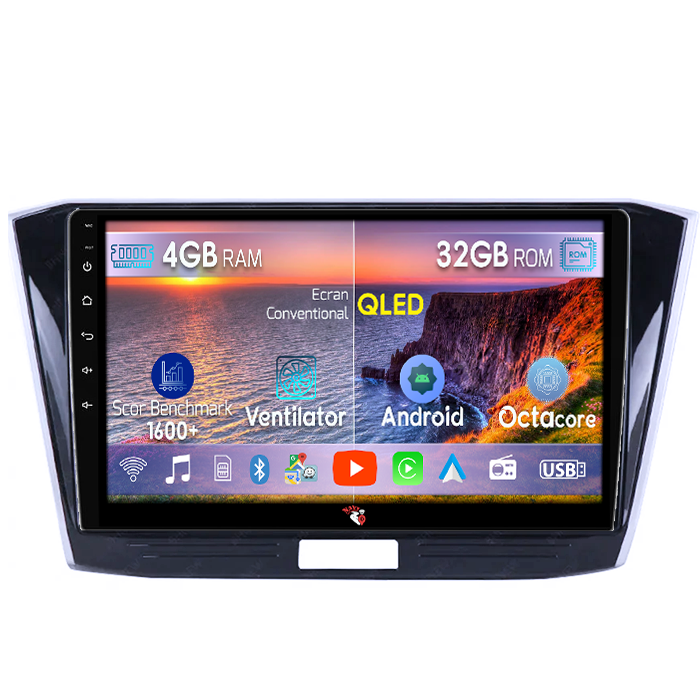Navigatie dedicata Volkswagen Passat B8 2015-2018, 4 GB RAM 32 ROM, Android 14, Display QLED, 10", DSP, Carplay, Android Auto, Internet, Youtube, Waze, WI-FI, USB, Bluetooth [1]