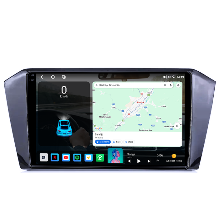 Navigatie dedicata Volkswagen Passat B8 2015-2018, 4GB RAM 64GB ROM, Octacore, Android 14, Display QLED 1K 10", DSP, Carplay, Android Auto, Internet, Youtube, Waze, WIFI, Bluetooth [2]