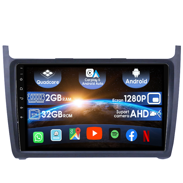 (Resigilata) Navigatie dedicata Volkswagen Polo 2010-2018 2GB RAM 32GB ROM, Quad Core, Display 9" IPS Full HD, Carplay, Android 14, Bluetooth, Magazin Play, Suport camere AHD [1]