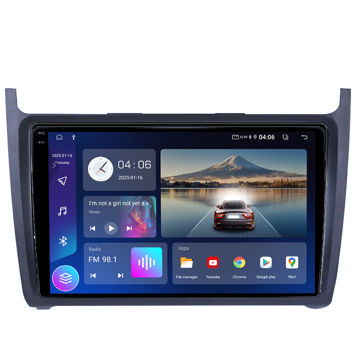 Navigatie dedicata Volkswagen Polo 2010-2018 4GB RAM 64GB ROM, Quad Core, Display 9" QLED 1K, Carplay, Android 14, Bluetooth, Magazin Play, Suport Camere AHD [3]