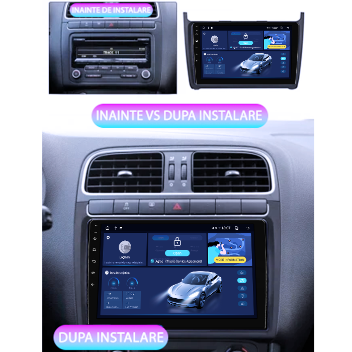 Navigatie dedicata Volkswagen Polo 2010-2018 8GB RAM 128GB ROM, Octacore, Platforma TS18, Android 14, Display QLED 9”, Suporta camera 360º, DSP, Carplay&Android Auto, SIM 4G, Ventilator Activ [3]