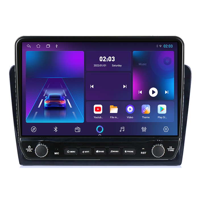 Navigatie dedicata Volkswagen Santana 2013-2017 Tesla cu butoane rotative model 2024, 4GB RAM 64GB ROM, Procesor Quadcore, Android 14, Display QLED 10", DSP, Carplay&And [5]