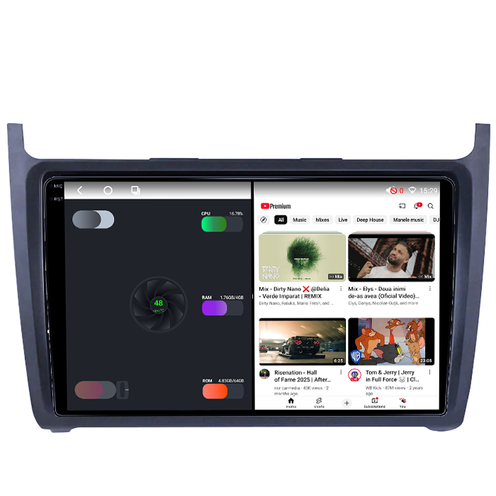 Navigatie dedicata Volkswagen Polo Golf Passat, 4GB RAM 64GB ROM, Octacore, Android 14, Display QLED 1K 9", DSP, Carplay, Android Auto, Internet, Youtube, Waze, WIFI, Bluetooth [3]