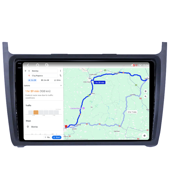Navigatie dedicata Volkswagen Polo Golf Passat, 4GB RAM 64GB ROM, Octacore, Android 14, Display QLED 1K 9", DSP, Carplay, Android Auto, Internet, Youtube, Waze, WIFI, Bluetooth [4]