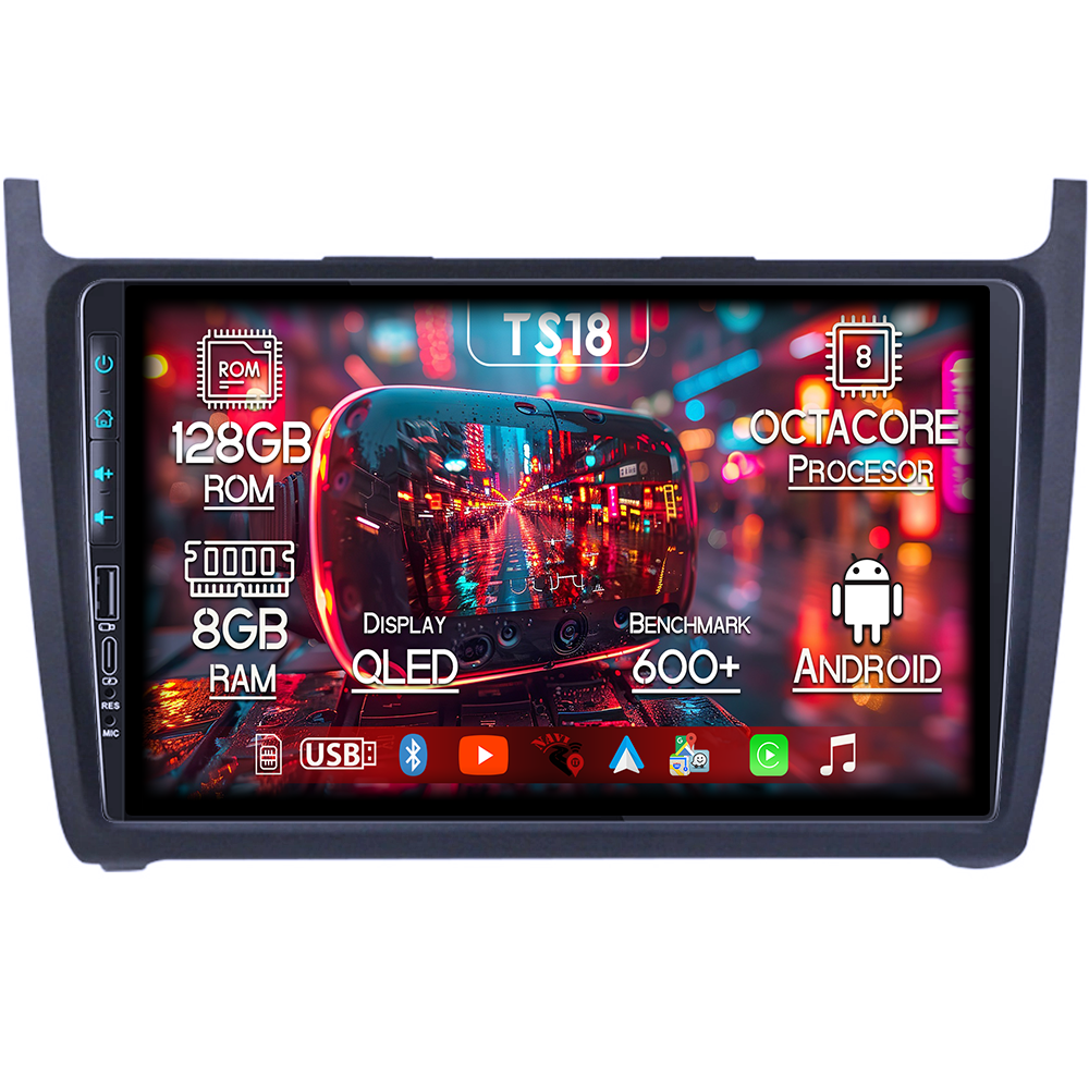 Navigatie dedicata Volkswagen Polo Golf Passat, USB&Butoane fizice frontale, Platforma TS18, 9 Inch, 8GB RAM 128GB ROM, Octacore, Android 14, Android Auto&Carplay [1]