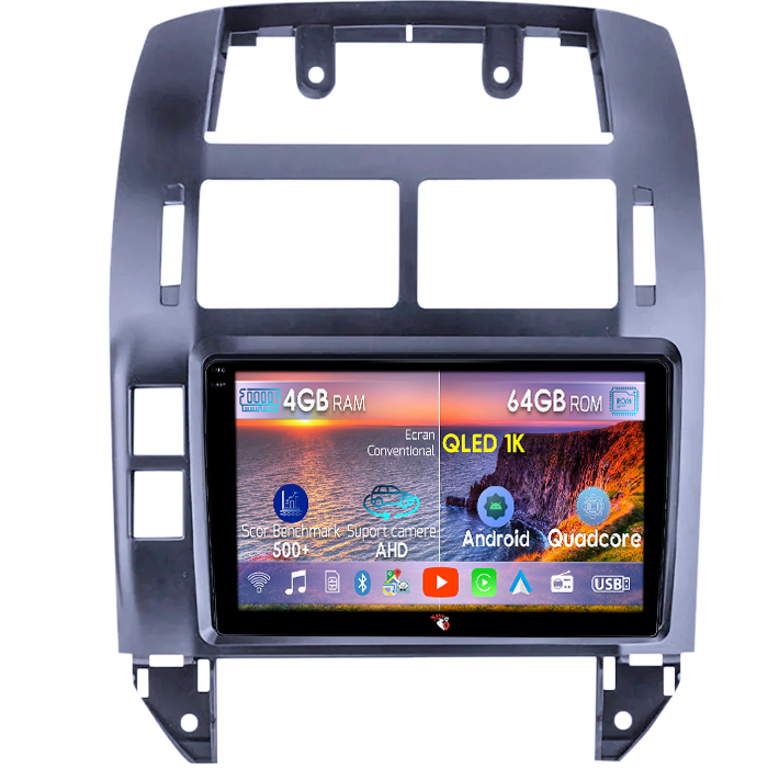 Navigatie dedicata Volkswagen Polo Mk4 2004-2009, 4GB RAM 64GB ROM, Octacore, Android 14, Display QLED 1K 9", DSP, Carplay, Android Auto, Internet, Youtube, Waze, WIFI, Bluetooth [1]