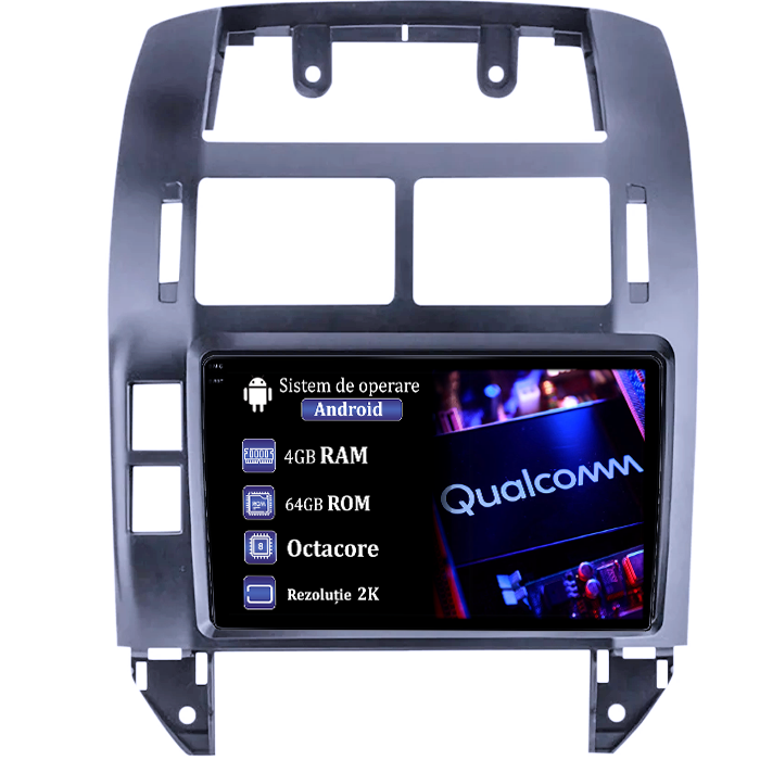 Navigatie dedicata Volkswagen Polo Mk4 2004-2009, 4GB RAM 64GB ROM, Octacore Qualcomm, Display 9" QLED 2K, Carplay, Android 14, Bluetooth, Magazin Play, Suport Camere AHD [1]