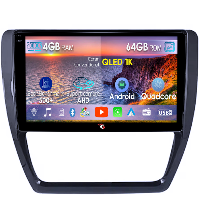 Navigatie dedicata Volkswagen Sagitar, Jetta, 4GB RAM 64GB ROM, Octacore, Android 14, Display QLED 1K 9", DSP, Carplay, Android Auto, Internet, Youtube, Waze, WIFI, Bluetooth [1]