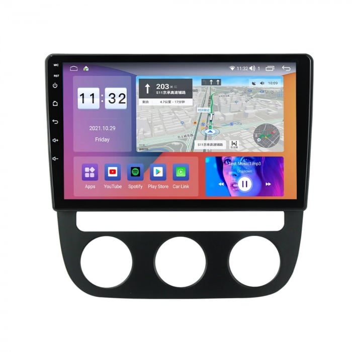 Navigatie dedicata Volkswagen Sagitar / Jetta5 2006-2010 si Golf 5, 4GB RAM 64GB ROM, Octacore, Android 14, Display QLED 10", DSP, Carplay, Android Auto, Internet, Youtube, Waze, WIFI [5]