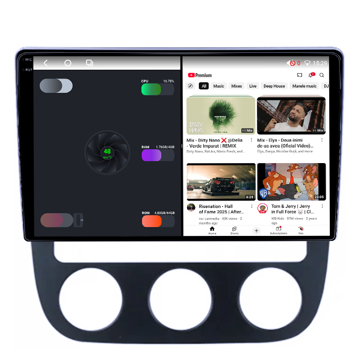Navigatie dedicata Volkswagen Sagitar / Jetta5 2006-2010 si Golf 5, 4GB RAM 64GB ROM, Octacore, Android 14, Display QLED 1K 10", DSP, Carplay, Android Auto, Internet, Youtube, Waze, WIFI [3]