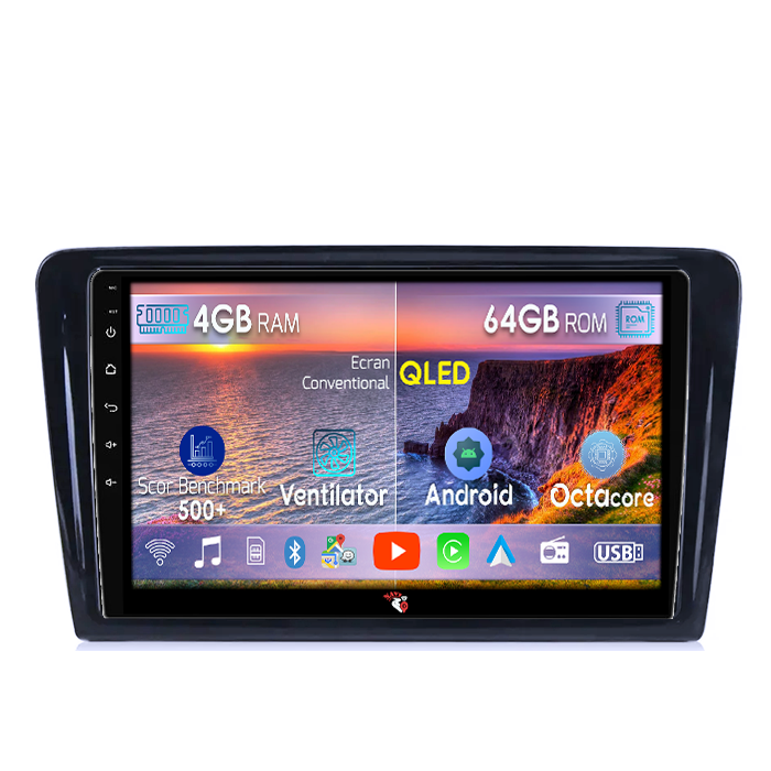 Navigatie dedicata Volkswagen Santana 2013-2017, 4GB RAM 64GB ROM, Octacore, Android 14, Display QLED 9", DSP, Carplay, Android Auto, Internet, Youtube, Waze, WIFI, Bluetooth [1]