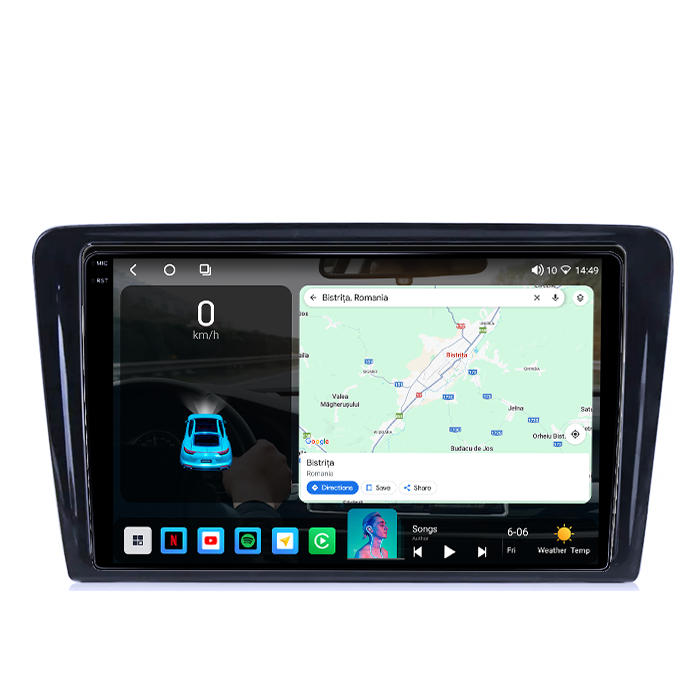 Navigatie dedicata Volkswagen Santana 2013-2017, 4GB RAM 64GB ROM, Octacore, Android 14, Display QLED 1K 9", DSP, Carplay, Android Auto, Internet, Youtube, Waze, WIFI, Bluetooth [2]