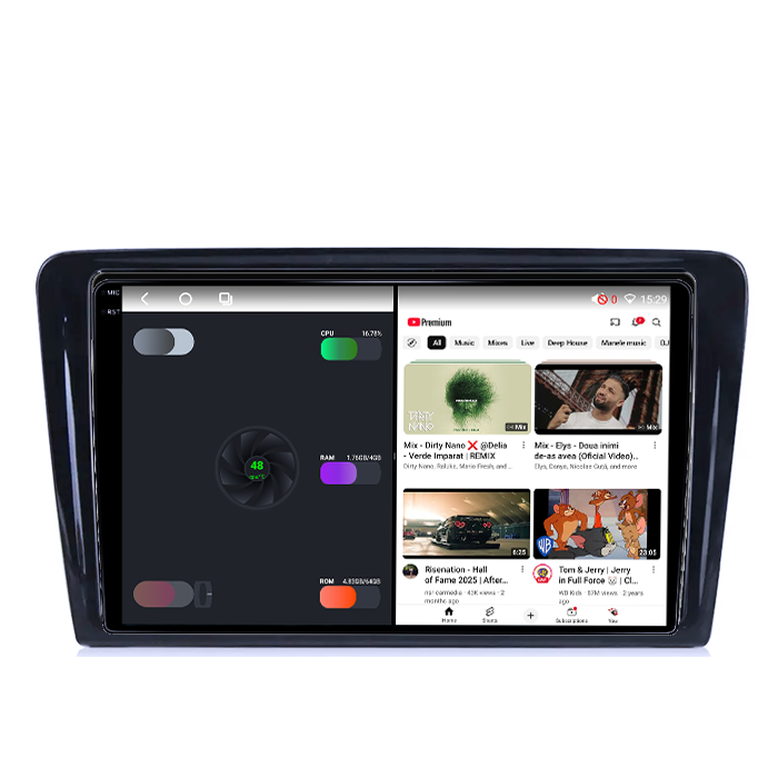 Navigatie dedicata Volkswagen Santana 2013-2017, 4GB RAM 64GB ROM, Octacore, Android 14, Display QLED 1K 9", DSP, Carplay, Android Auto, Internet, Youtube, Waze, WIFI, Bluetooth [3]
