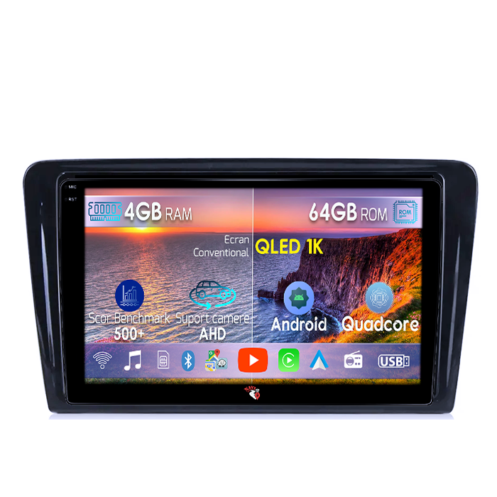 Navigatie dedicata Volkswagen Santana 2013-2017, 4GB RAM 64GB ROM, Quadcore, Android 14, Display QLED 1K 9", DSP, Carplay&Android Auto, Suport camere AHD [1]