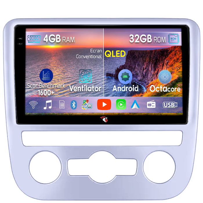 Navigatie dedicata Volkswagen Scirocco 2009-2014, 4 GB RAM 32GB ROM, Android 14, Display QLED, 9", DSP, Carplay, Android Auto, Internet, Youtube, Waze, WI-FI, USB, Bluetooth [1]