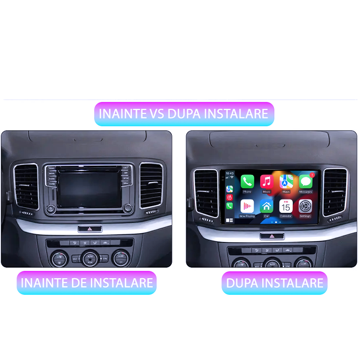 Navigatie dedicata Volkswagen Sharan 2012-2018, 4GB RAM 64GB ROM, Procesor Qualcomm Octacore, Android 14, Rezolutie 2K, Display QLED 9", DSP, Carplay&Android Auto, SIM 4G [6]