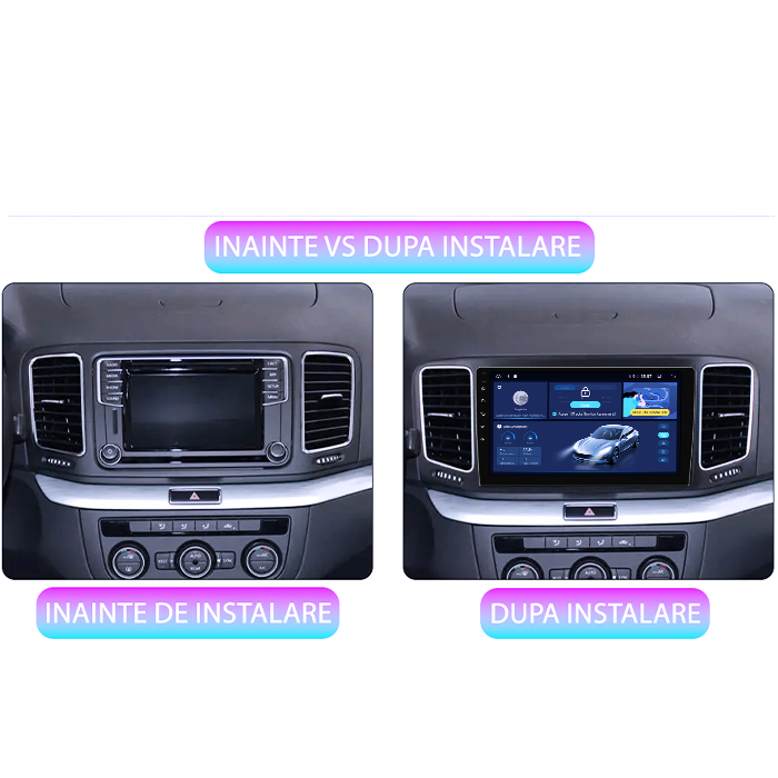 Navigatie dedicata Volkswagen Sharan 2012-2018, 4GB RAM 64GB ROM, Quad Core, Display 9" QLED 1K, Carplay, Android 14, Bluetooth, Magazin Play, Suport Camere AHD [5]
