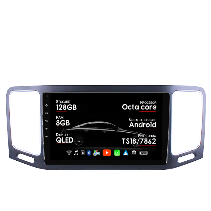 Navigatie dedicata Volkswagen Sharan 2012-2018, 8GB RAM 128GB ROM, Octacore, Platforma TS18, Android 14, Display QLED 9”, Suporta camera 360º, DSP, Carplay&Android Auto, SIM 4G, Ventilator Activ [1]