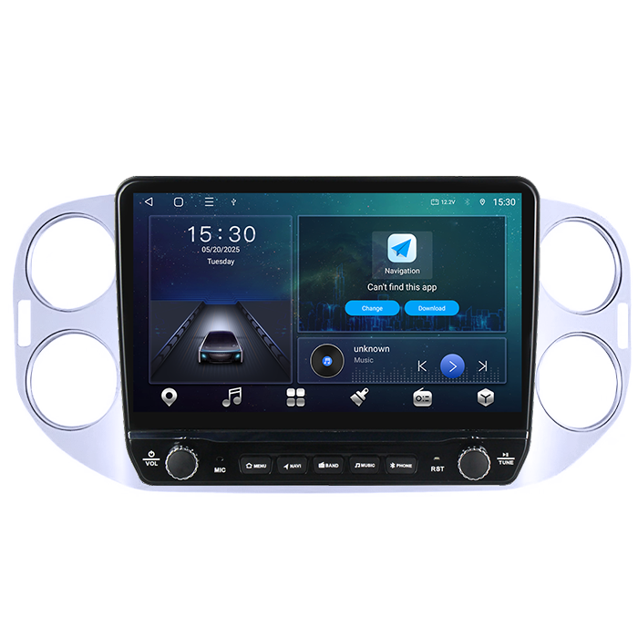 Navigatie dedicata Volkswagen Tiguan 2007-2016 Tesla cu butoane rotative model 2024, 4GB RAM 64GB ROM, Procesor Quadcore, Android 14, Display QLED 10", DSP, Carplay&Android Auto [6]