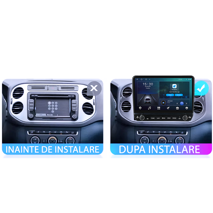 Navigatie dedicata Volkswagen Tiguan 2007-2016 Tesla cu butoane rotative model 2024, 4GB RAM 64GB ROM, Procesor Quadcore, Android 14, Display QLED 10", DSP, Carplay&Android Auto [7]