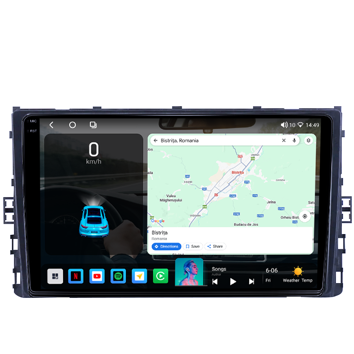 Navigatie dedicata Volkswagen T6 2015+, Taigo, T-Roc, T-Cross, Caravelle, Arteon, 4GB RAM 64GB ROM, Octacore, Android 14, Display QLED 1K 9", DSP, Carplay, Android Auto, Internet, Youtube, Waze, WIFI, [2]