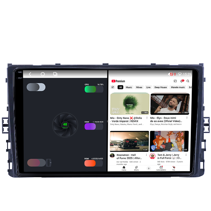 Navigatie dedicata Volkswagen T6 2015+, Taigo, T-Roc, T-Cross, Caravelle, Arteon, 4GB RAM 64GB ROM, Octacore, Android 14, Display QLED 1K 9", DSP, Carplay, Android Auto, Internet, Youtube, Waze, WIFI, [3]