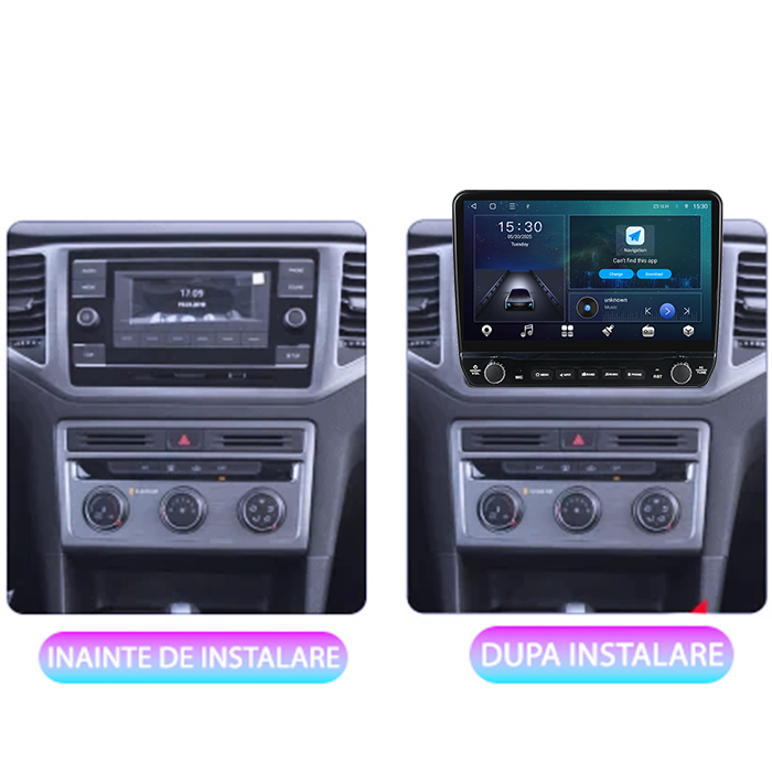 Navigatie dedicata Volkswagen T6 2015+, Taigo, T-Roc, T-Cross, Caravelle, Arteon Tesla cu butoane rotative model 2024, 4GB RAM 64GB ROM, Procesor Quadcore, Android 14, Display QLED 10", DSP, Carplay&A [2]