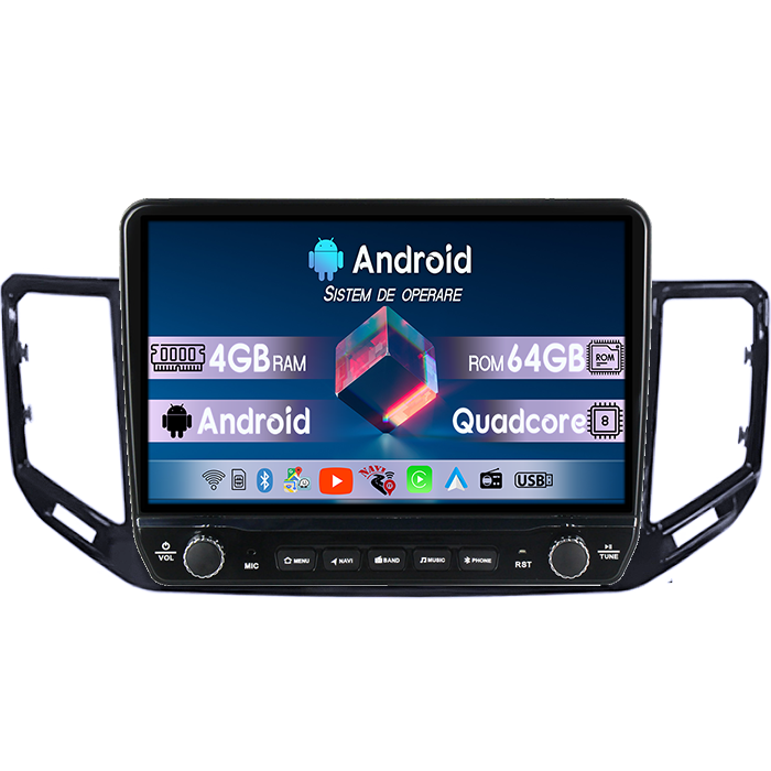 Navigatie dedicata Volkswagen Atlas 2017+ Tesla cu butoane rotative model 2024, 4GB RAM 64GB ROM, Procesor Quadcore, Android 14, Display QLED 10", DSP, Carplay&Android Auto [1]