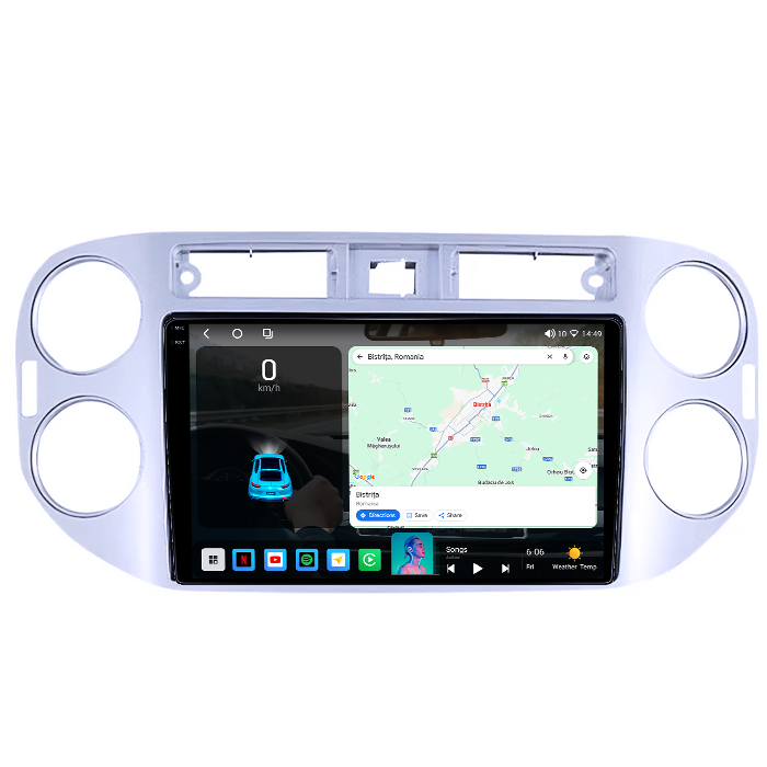 Navigatie dedicata Volkswagen Tiguan 2007-2012, 4GB RAM 64GB ROM, Octacore, Android 14, Display QLED 1K 9", DSP, Carplay, Android Auto, Internet, Youtube, Waze, WIFI, Bluetooth [2]