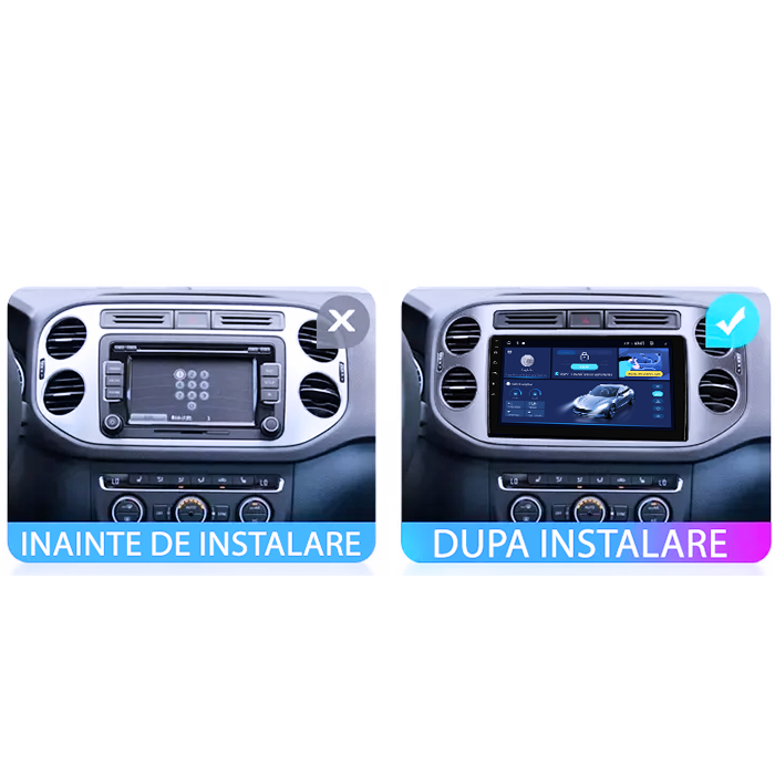 Navigatie dedicata Volkswagen Tiguan 2007-2016, Golf 5/6+, 4GB RAM 64GB ROM, Octacore, Android 14, Display QLED 9", DSP, Carplay, Android Auto, Internet, Youtube, Waze, WIFI, Bluetoot [16]