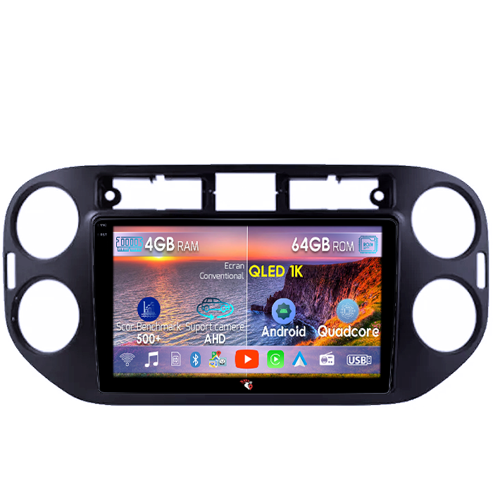 Navigatie dedicata Volkswagen Tiguan 2007-2016, Golf 5/6+, 4GB RAM 64GB ROM, Octacore, Android 14, Display QLED 1K 9", DSP, Carplay, Android Auto, Internet, Youtube, Waze, WIFI, Bluetoot [1]