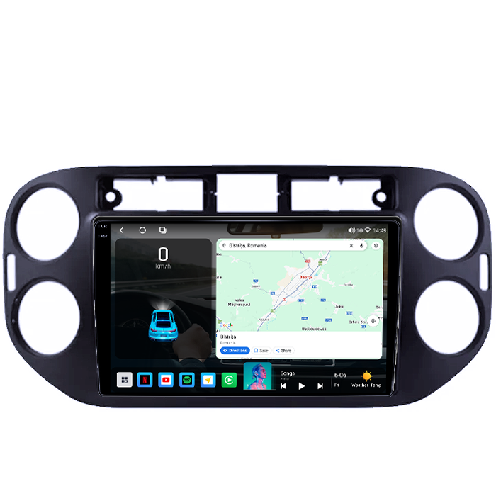 Navigatie dedicata Volkswagen Tiguan 2007-2016, Golf 5/6+, 4GB RAM 64GB ROM, Octacore, Android 14, Display QLED 1K 9", DSP, Carplay, Android Auto, Internet, Youtube, Waze, WIFI, Bluetoot [2]