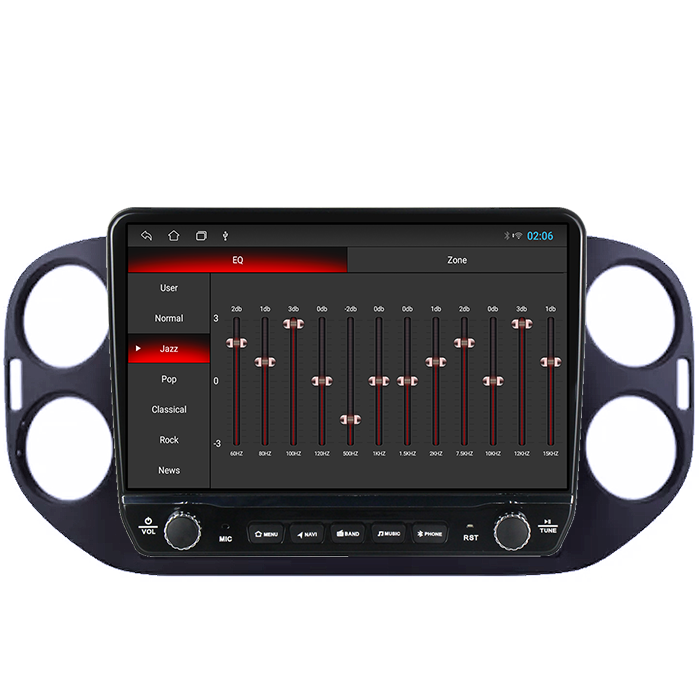 Navigatie dedicata Volkswagen Tiguan 2007-2016 Tesla cu butoane rotative model 2024, 4GB RAM 64GB ROM, Procesor Quadcore, Android 14, Display QLED 10", DSP, Carplay&Android Auto [2]
