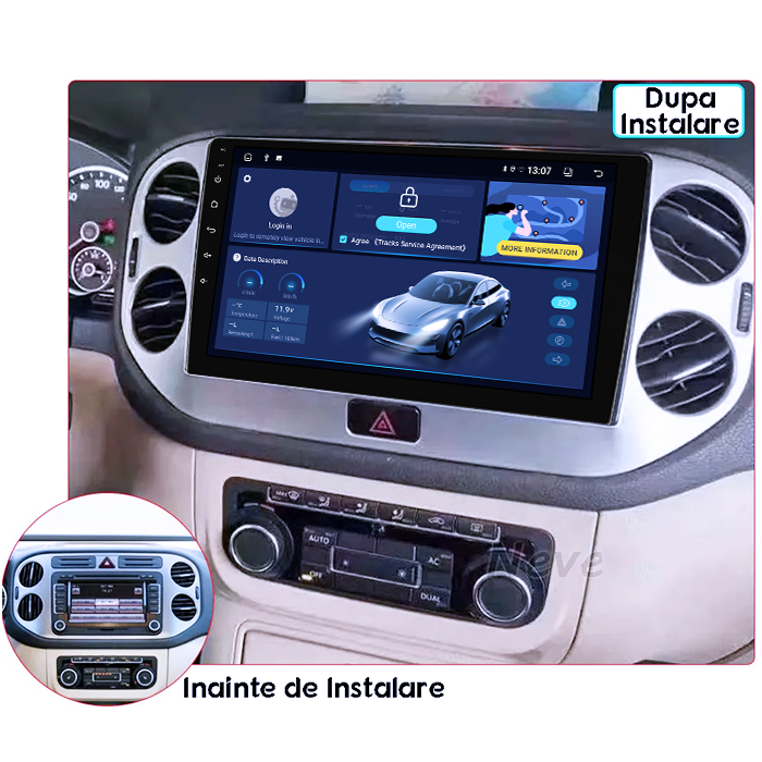 Navigatie dedicata Volkswagen Tiguan 2010-2017, 8GB RAM 128GB ROM, Octacore, Platforma TS18, Android 14, Display QLED 9”, Suporta camera 360º, DSP, Carplay&Android Auto, SIM 4G, Ventilator Activ [3]
