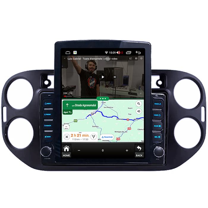 Navigatie dedicata Volkswagen Tiguan Negru 2007-2012 Tesla Style, ANDROID 13, 9.7 inch , 8+128GB, Internet, Aplicatii, Waze, GPS [5]