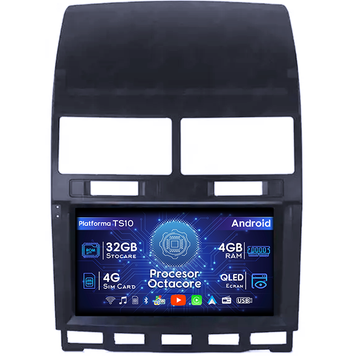 Navigatie dedicata Volkswagen Touareg 2002-2011, 4GB RAM 32GB ROM, Octacore, Android 14, Display QLED 1K 9", DSP, Carplay&Android Auto, SIM 4G, Bluetooth, Ventilator Activ [1]