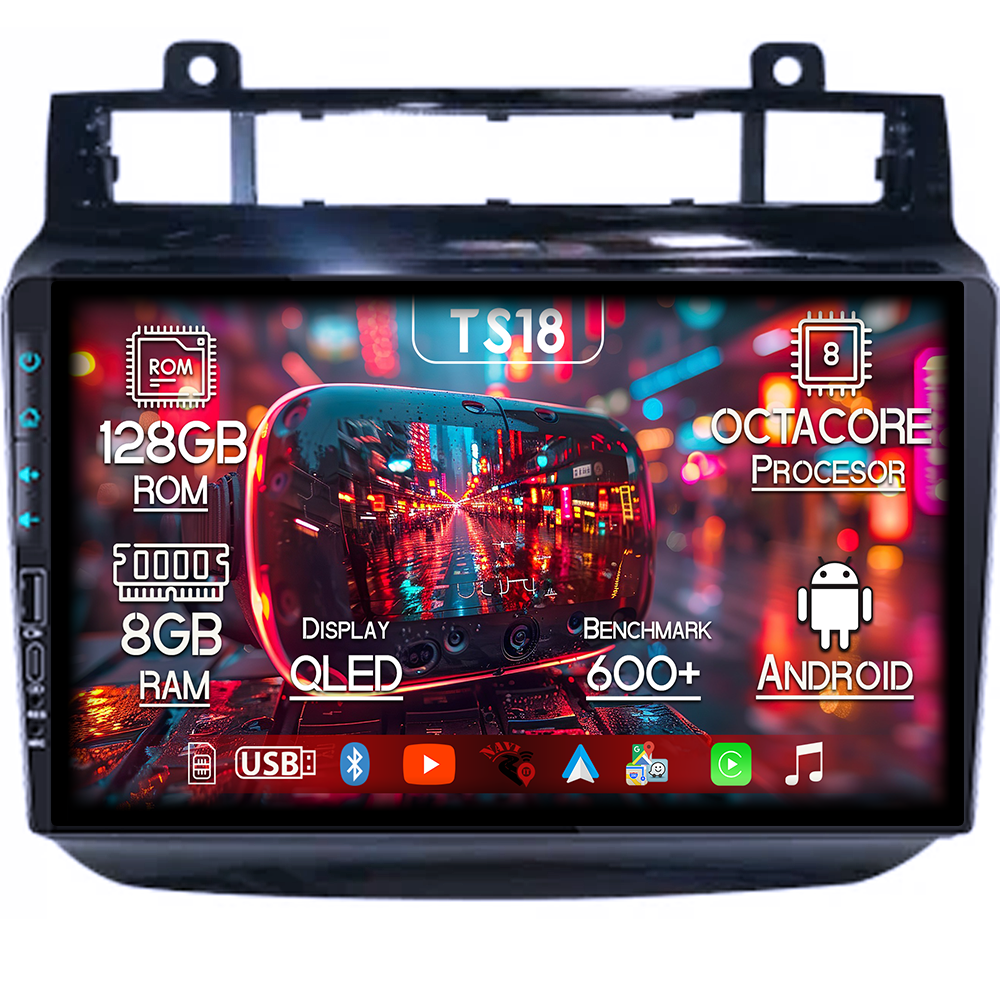Navigatie dedicata Volkswagen Touareg 2010-2018, USB&Butoane fizice frontale, Platforma TS18, 9 Inch, 8GB RAM 128GB ROM, Octacore, Android 14, Android Auto&Carplay [1]