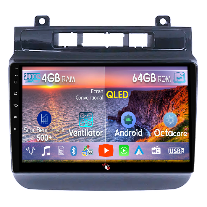 Navigatie dedicata Volkswagen Touareg 2012-2015, 4GB RAM 64GB ROM, Octacore, Android 14, Display QLED 9", DSP, Carplay, Android Auto, Internet, Youtube, Waze, WIFI, Bluetooth [1]