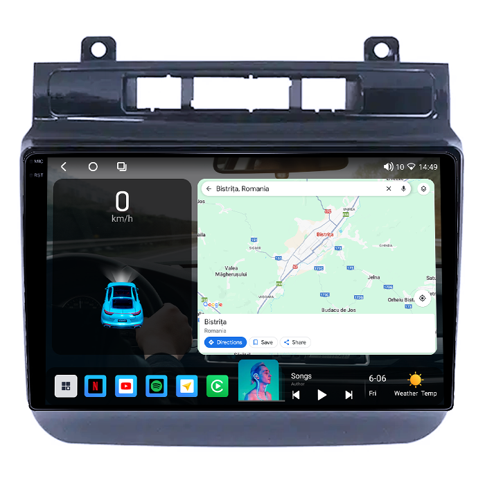 Navigatie dedicata Volkswagen Touareg 2012-2015, 4GB RAM 64GB ROM, Octacore, Android 14, Display QLED 1K 9", DSP, Carplay, Android Auto, Internet, Youtube, Waze, WIFI, Bluetooth [2]