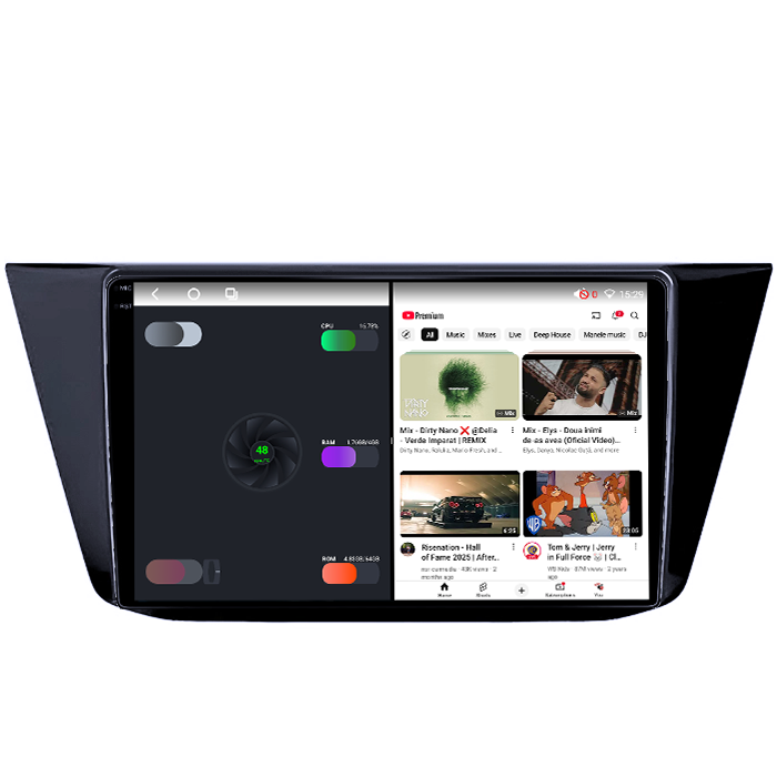 Navigatie dedicata Volkswagen Touran 2015+, 4GB RAM 32GB ROM, Octacore, Android 14, Display QLED  10", DSP, Carplay&Android Auto, SIM 4G, Bluetooth, Ventilator Activ [3]