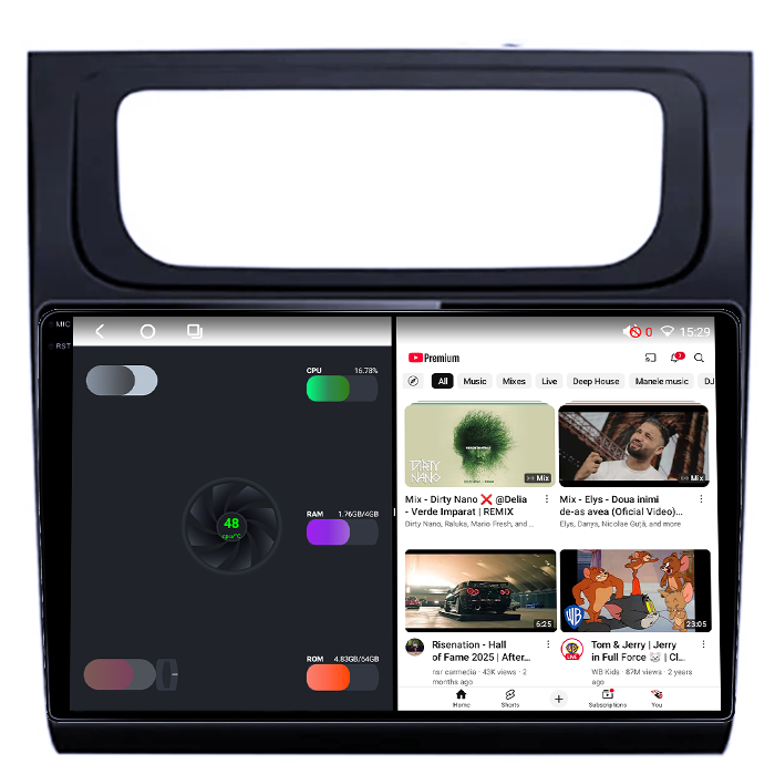 Navigatie dedicata Volkswagen Touran 2003-2015, 4GB RAM 64GB ROM, Octacore, Android 14, Display QLED 1K 10", DSP, Carplay, Android Auto, Internet, Youtube, Waze, WIFI, Bluetooth [3]
