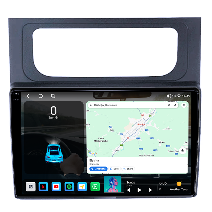 Navigatie dedicata Volkswagen Touran 2011-2015, 4GB RAM 64GB ROM, Octacore, Android 14, Display QLED 1K 10", DSP, Carplay, Android Auto, Internet, Youtube, Waze, WIFI, Bluetooth [2]