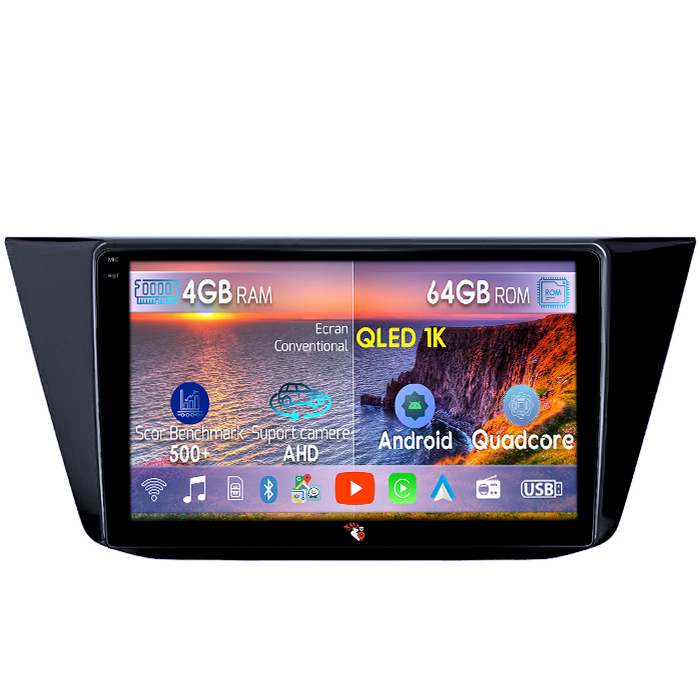 Navigatie dedicata Volkswagen Touran 2015+, 4GB RAM 64GB ROM, Octacore, Android 14, Display QLED 1K 10.1", DSP, Carplay, Android Auto, Internet, Youtube, Waze, WIFI, Bluetooth [1]