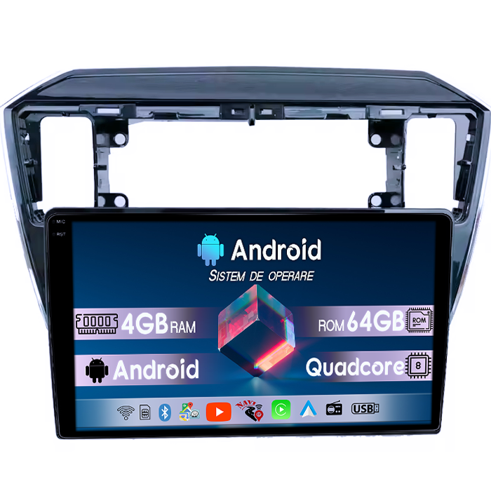 Navigatie dedicata Volkswagen UP 2011-2020, 4GB RAM 64GB ROM, Quad Core, Display 9" QLED 1K, Carplay, Android 14, Bluetooth, Magazin Play, Suport Camere AHD [1]