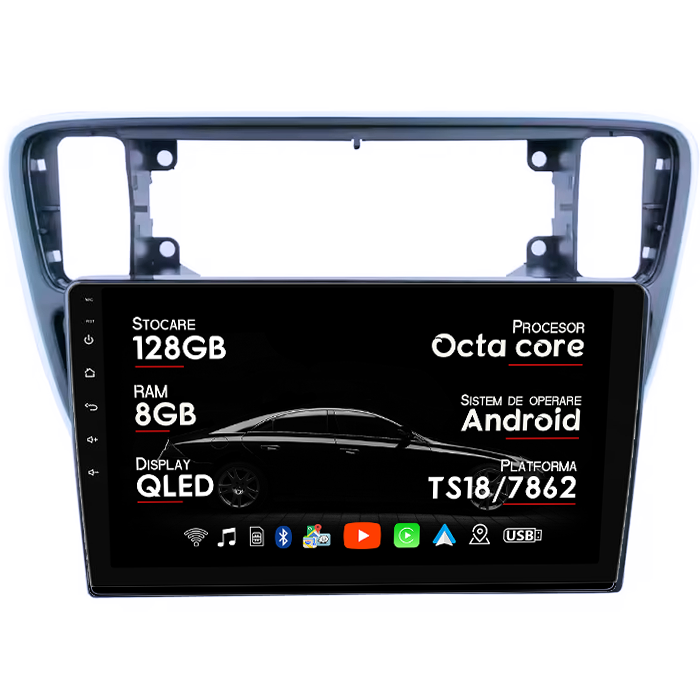 Navigatie dedicata Volkswagen UP 2011-2020, 8GB RAM 128GB ROM, Octacore, Platforma TS18, Android 13, Display QLED 9”, Suporta camera 360º, DSP, Carplay&Android Auto, SIM 4G, Ventilator Activ [1]